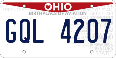 OH license plate GQL4207