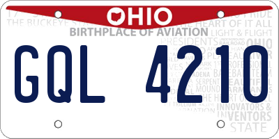 OH license plate GQL4210