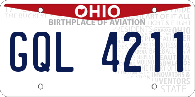 OH license plate GQL4211