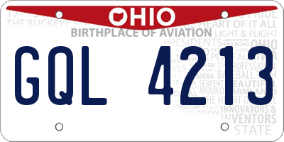 OH license plate GQL4213
