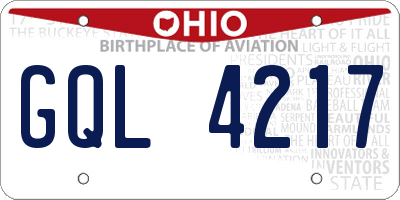 OH license plate GQL4217