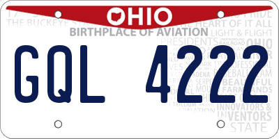 OH license plate GQL4222