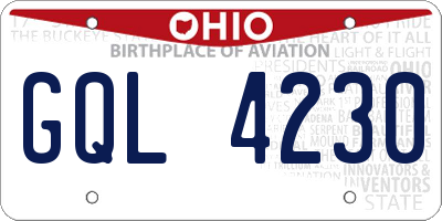 OH license plate GQL4230