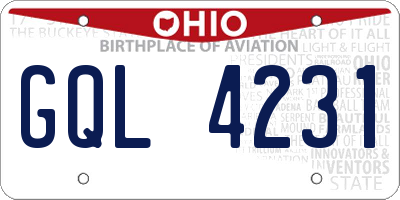 OH license plate GQL4231