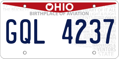 OH license plate GQL4237