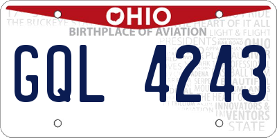 OH license plate GQL4243