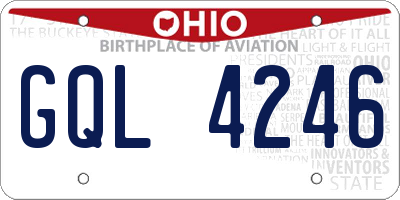 OH license plate GQL4246