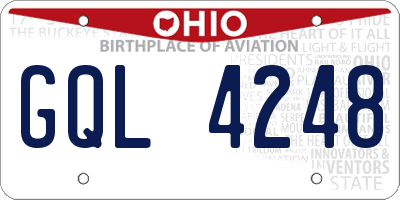 OH license plate GQL4248