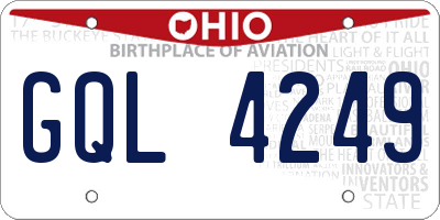 OH license plate GQL4249