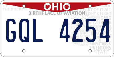 OH license plate GQL4254