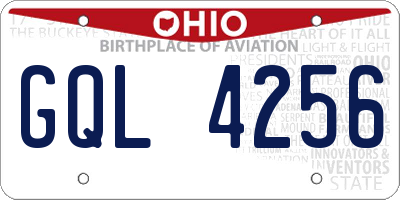 OH license plate GQL4256