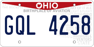 OH license plate GQL4258