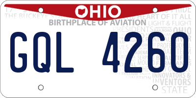 OH license plate GQL4260