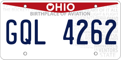 OH license plate GQL4262