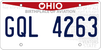 OH license plate GQL4263