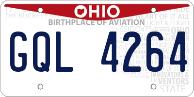 OH license plate GQL4264