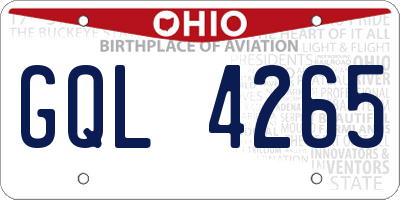 OH license plate GQL4265