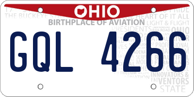 OH license plate GQL4266
