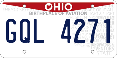 OH license plate GQL4271