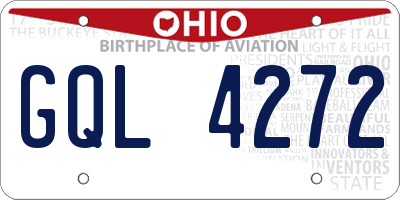 OH license plate GQL4272