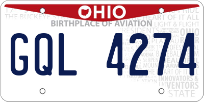 OH license plate GQL4274