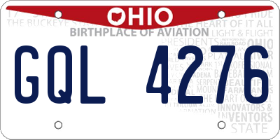 OH license plate GQL4276