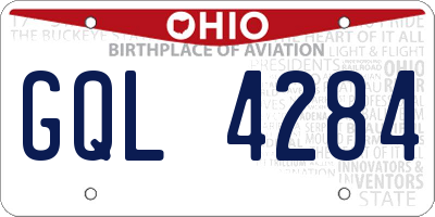 OH license plate GQL4284