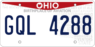 OH license plate GQL4288