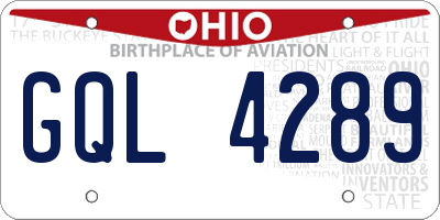 OH license plate GQL4289