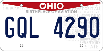 OH license plate GQL4290