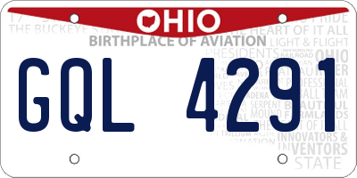 OH license plate GQL4291