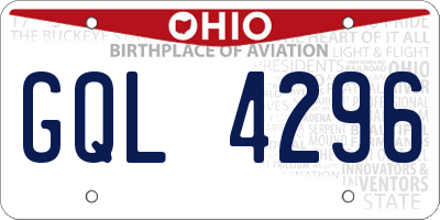 OH license plate GQL4296