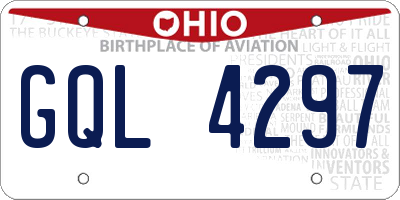 OH license plate GQL4297