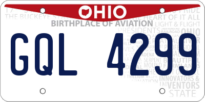 OH license plate GQL4299