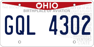 OH license plate GQL4302