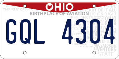 OH license plate GQL4304