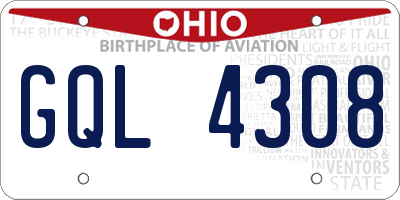 OH license plate GQL4308