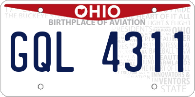 OH license plate GQL4311