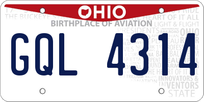 OH license plate GQL4314