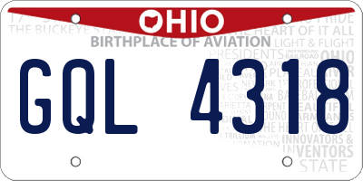 OH license plate GQL4318