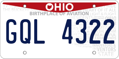 OH license plate GQL4322