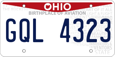 OH license plate GQL4323