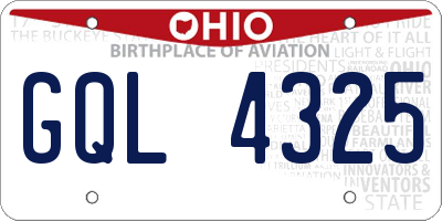 OH license plate GQL4325