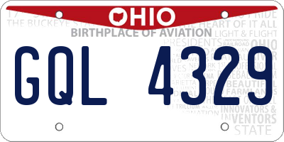 OH license plate GQL4329
