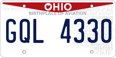 OH license plate GQL4330