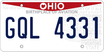 OH license plate GQL4331