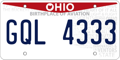 OH license plate GQL4333