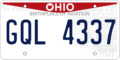 OH license plate GQL4337