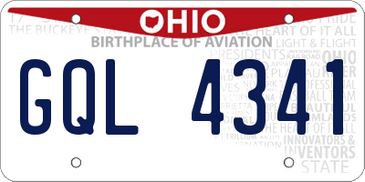 OH license plate GQL4341
