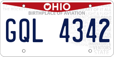 OH license plate GQL4342